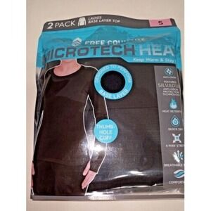 Free Country Mircotech Heat 2 Pack Ladies Base Layer Tops Black Small